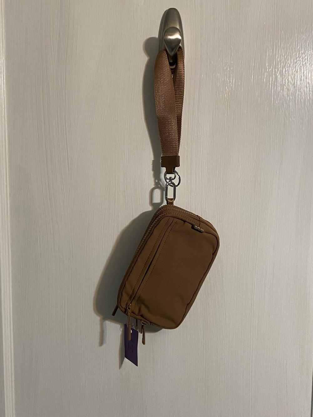Taupe Iris & Rainbow crossbody and wristlet bag